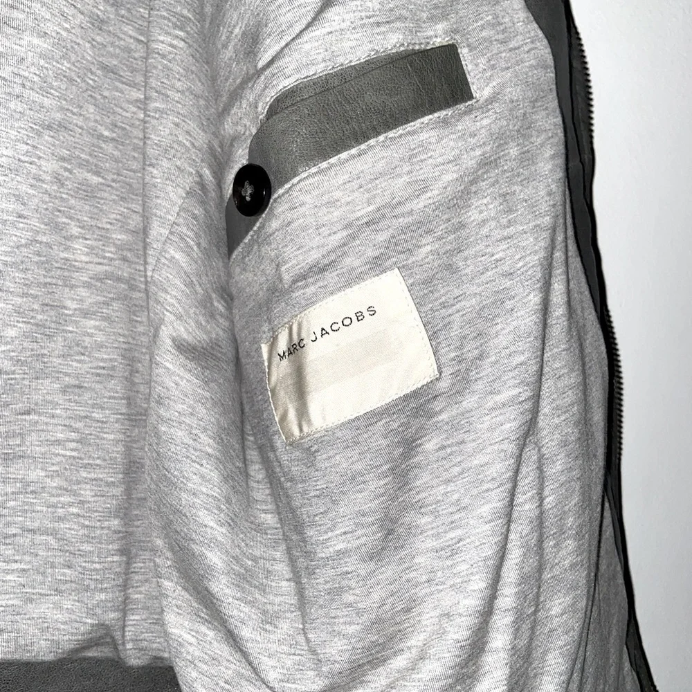 Marc Jacobs Biker/Motorcycle Leather Jacket Gray - Picture 7 of 9
